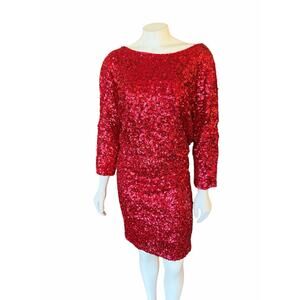 Boston Proper Red Sequin Dress size 14